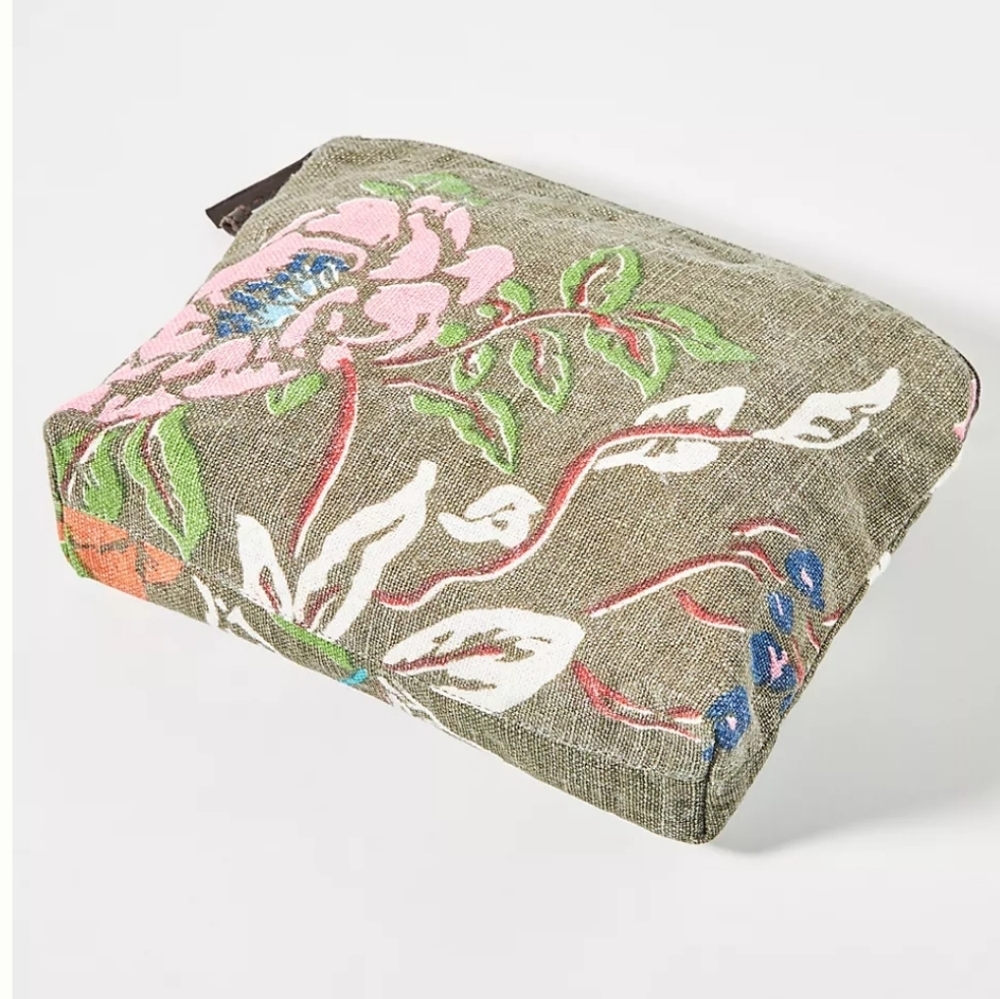 Anthropologie Shimla Makeup pouch- sage green